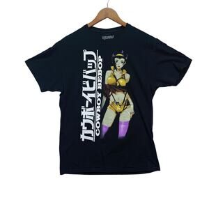 Cowboy Bebop Men's T-Shirt Faye Valentine & Kanji Logo Anime Wafu Hot Tee M